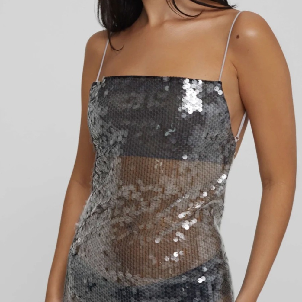 Rat & Boa Metallic Sequin Sheer Dress - Picture 5 of 10